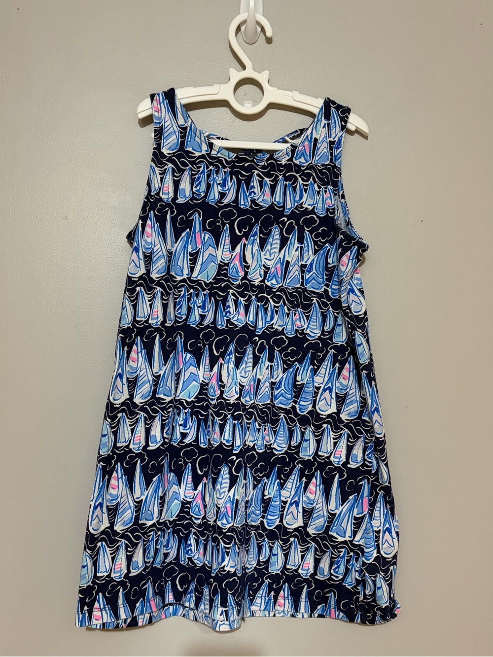 Lily Pulitzer Girls Navy Blue Sailboat Print Sundress Size 8-10